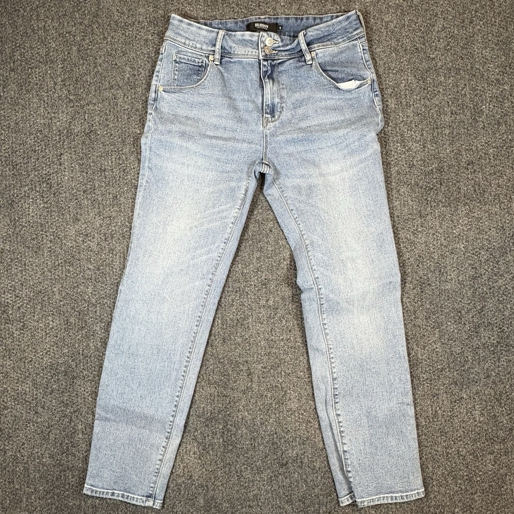 Hudson Barbara High Rise Straight Leg Stretch Denim Jeans. Light Wash, Women's 8